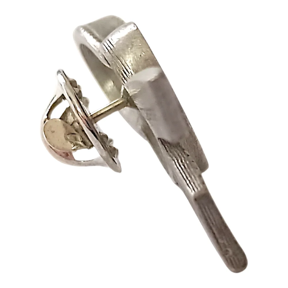 Longaberger Horizon of Hope Lapel Pin Basket‎ Tie On Pewter Vintage USA Ribbon